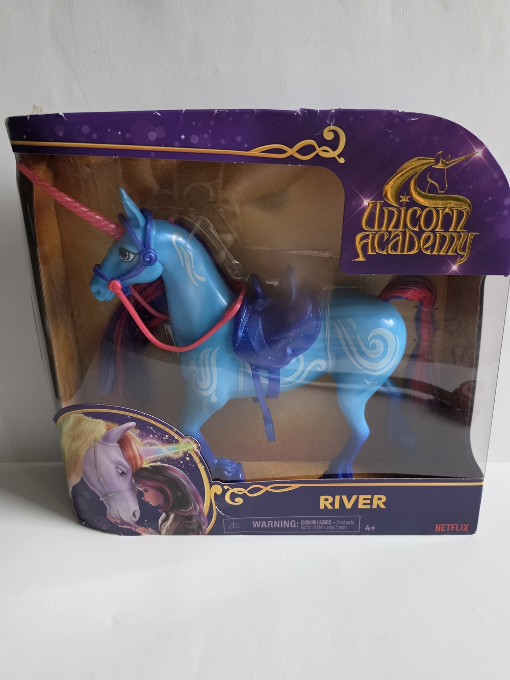 "River" Blue Unicorn Toy - Official Netflix Nib